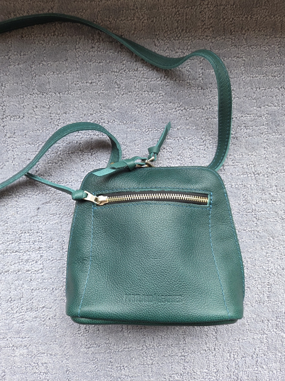Portland Leather Sea Glass Petite Luna Leather Crossbody Bag